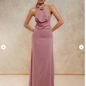 Rose Mauve Halter Neck Dress